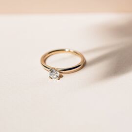 Unique handcrafted Bliss - gold engagement ring with diamond