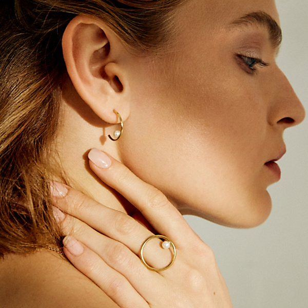 Złote kolczyki z perłami Imagine 01