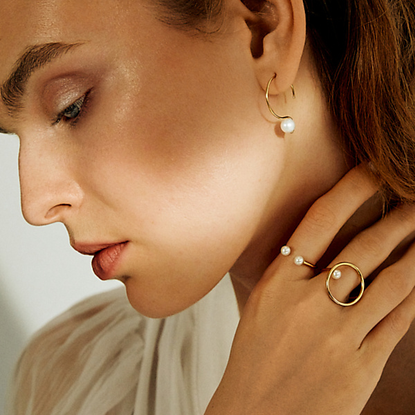 Złote kolczyki z perłami Imagine 03