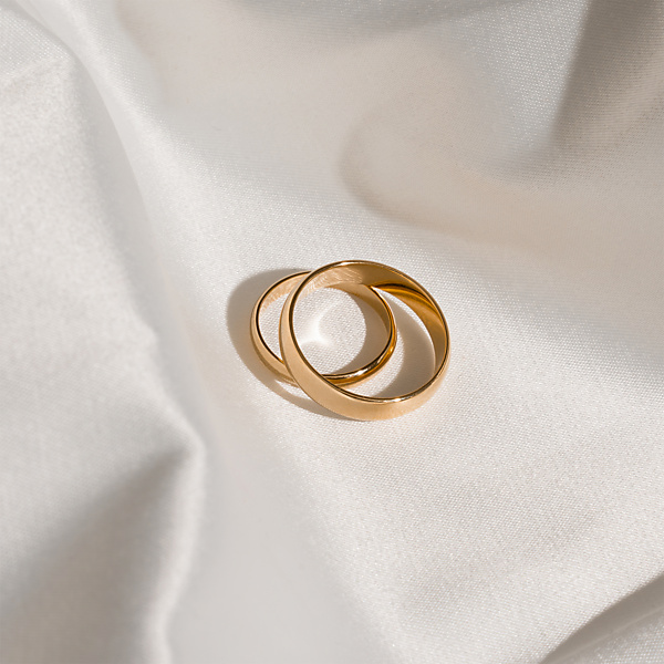 Złote Obrączki półokrągłe