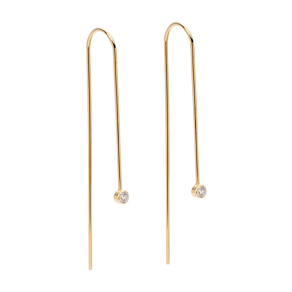 złote kolczyki z brylantami infinity 04 - ręcznie wykonana biżuteria