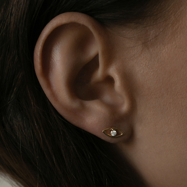 Złote kolczyki z brylantami Infinity 06