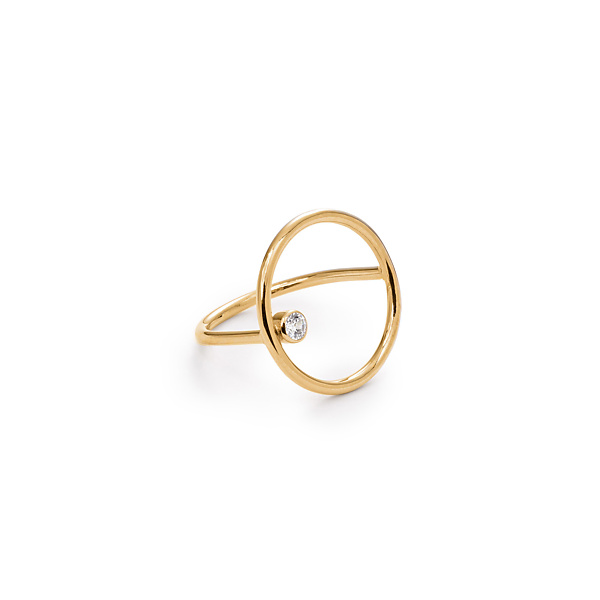 złoty pierścionek z brylantem 0.11 ct infinity 07 - ręcznie wykonana biżuteria