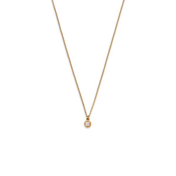 złoty naszyjnik z brylantem 0.11 ct infinity 01 - ręcznie wykonana biżuteria