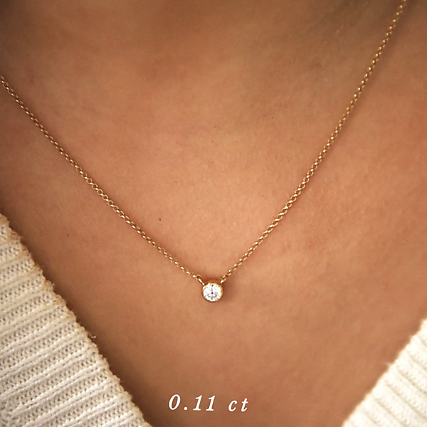 Złoty naszyjnik z brylantem 0.11 ct Infinity 04