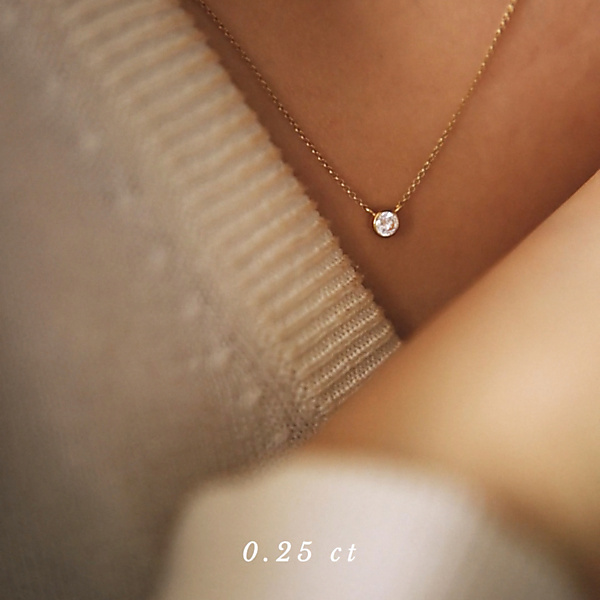 Złoty naszyjnik z brylantem 0.25 ct Infinity 04