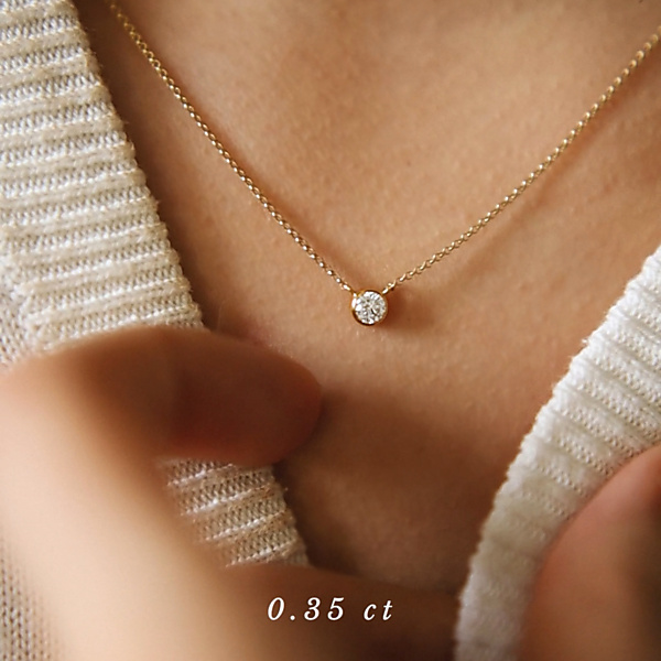 Złoty naszyjnik z brylantem 0.35 ct Infinity 04