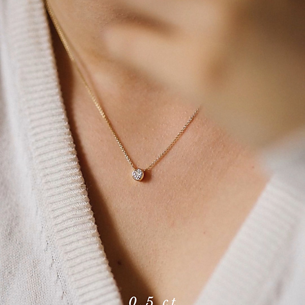 Złoty naszyjnik z brylantem 0.5 ct Infinity 04