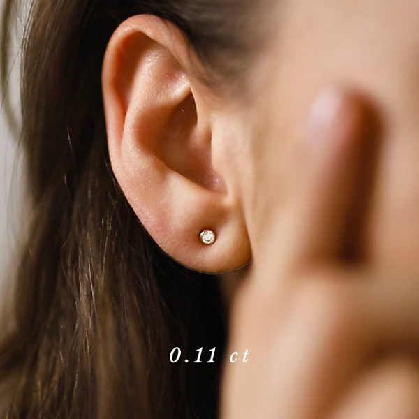 Złote kolczyki z brylantami 0.22 ct Infinity 08