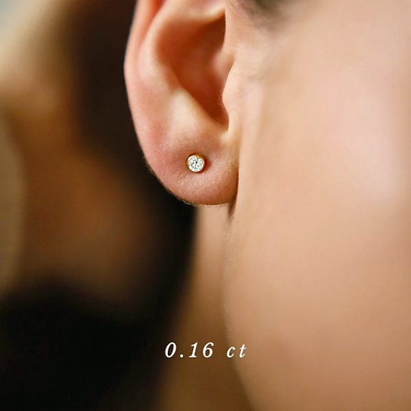 Złote kolczyki z brylantami 0.32 ct Infinity 08