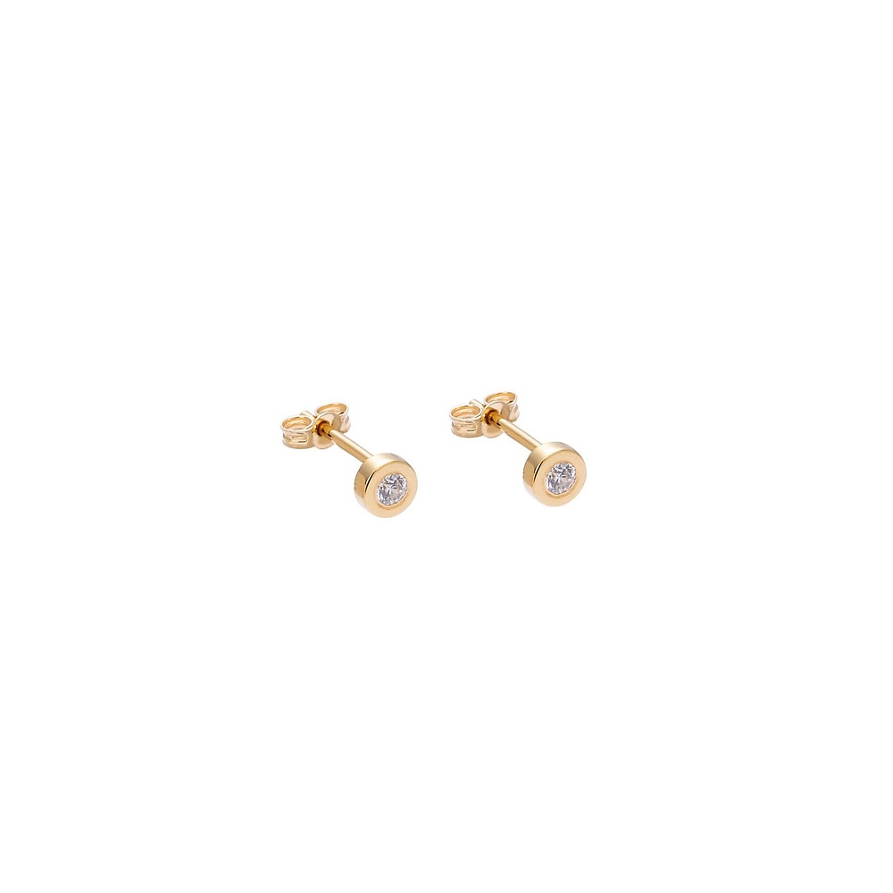 złote kolczyki z brylantami 0.06 ct infinity 01 - ręcznie wykonana bezkompromisowa biżuteria
