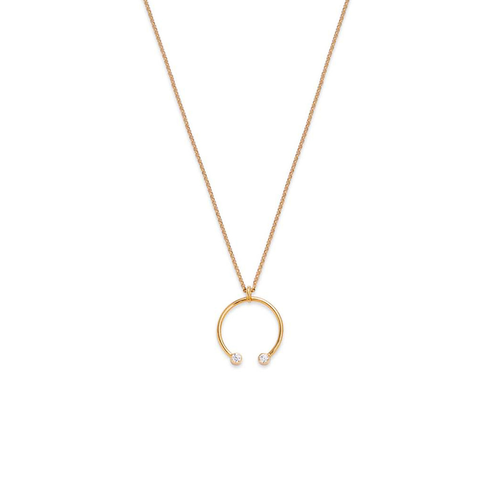 Gold infinity 03 necklace with diamonds - ręcznie wykonana bezkompromisowa biżuteria