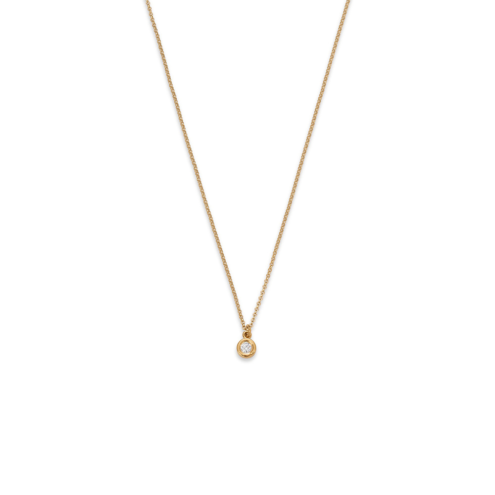 złoty naszyjnik z brylantem 0.11 ct infinity 01 - ręcznie wykonana bezkompromisowa biżuteria