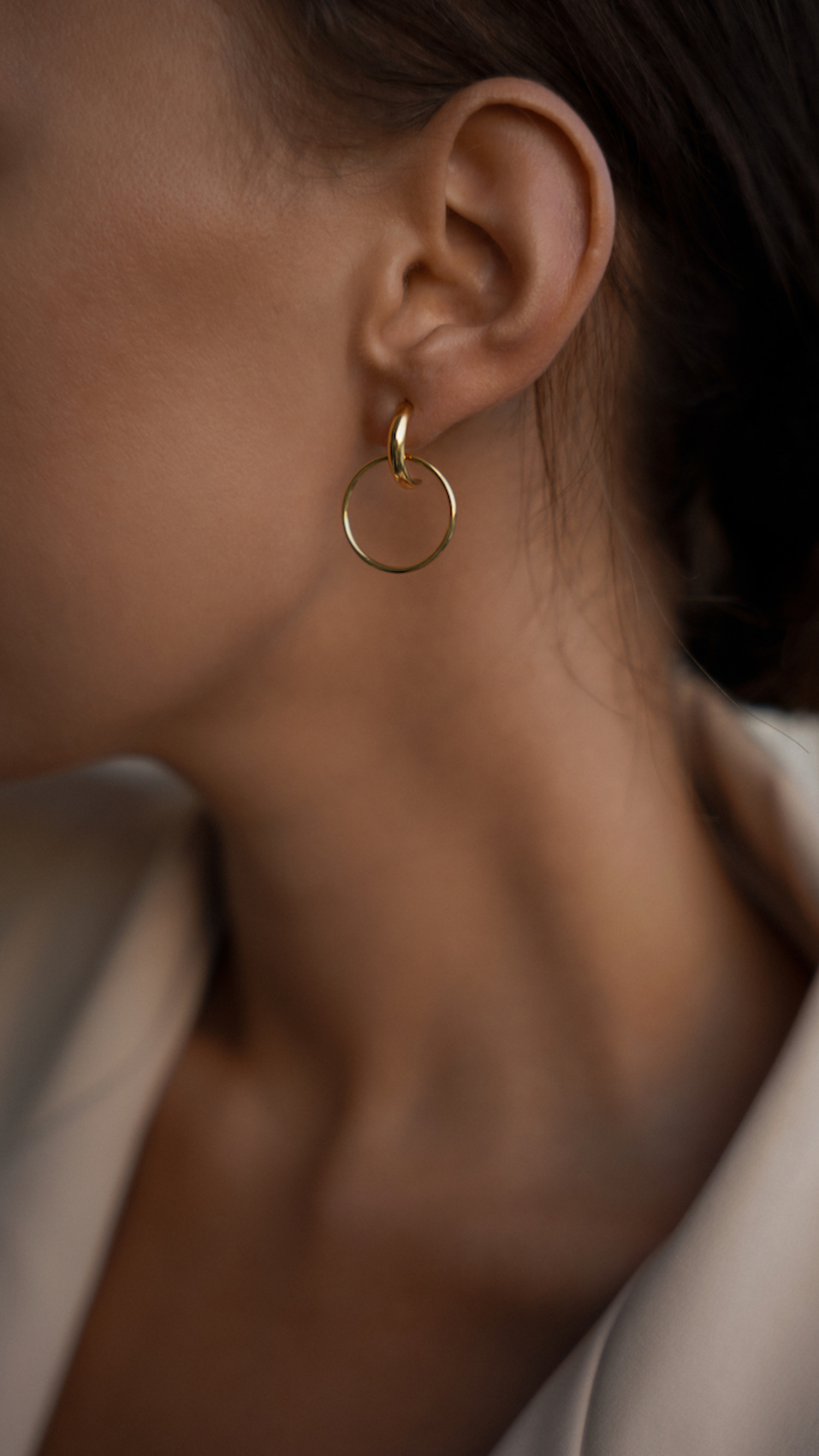 złote kolczyki moon 03 dodatkowe zdjęcie 3