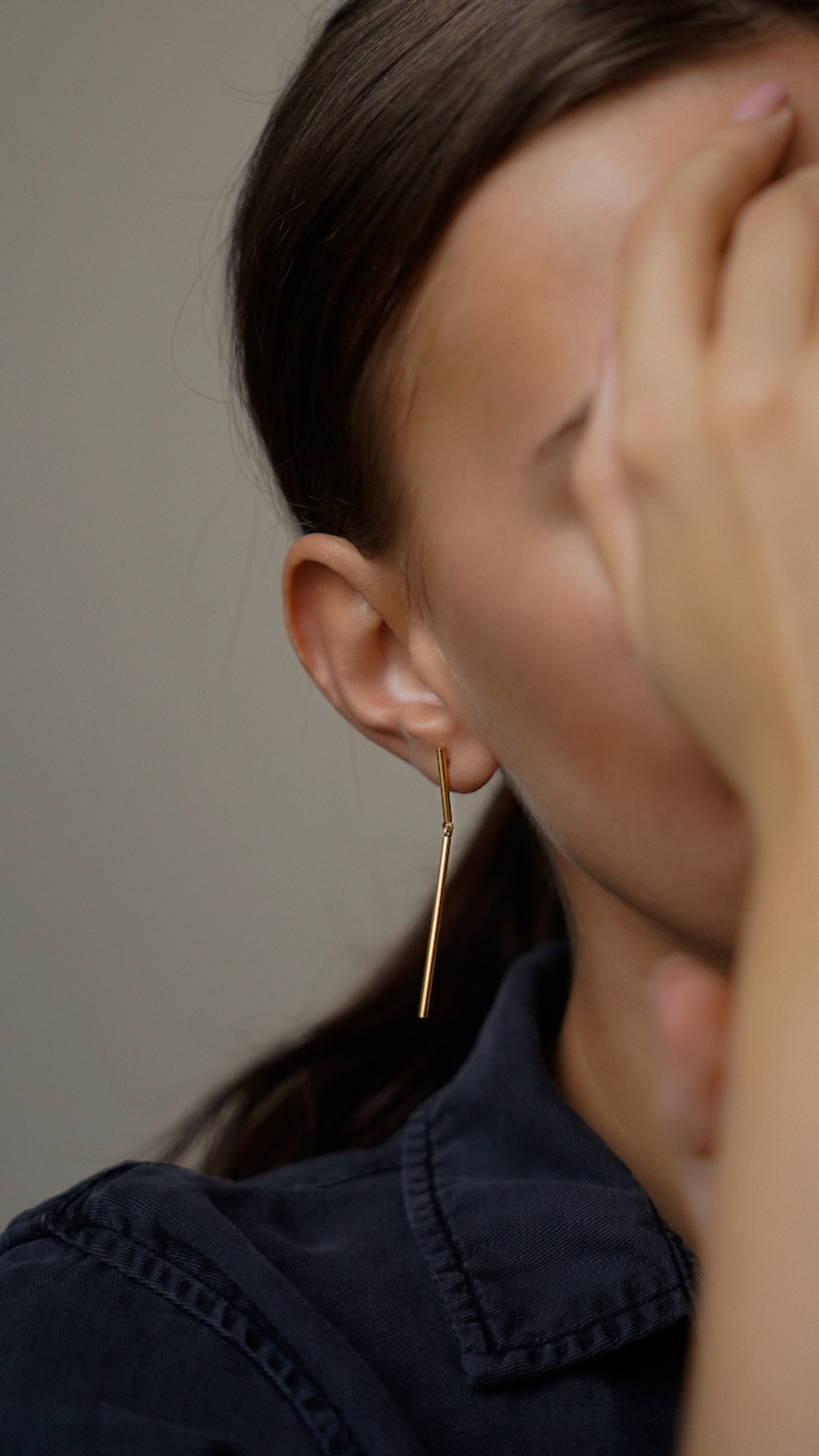 złote kolczyki moon 04 dodatkowe zdjęcie 2