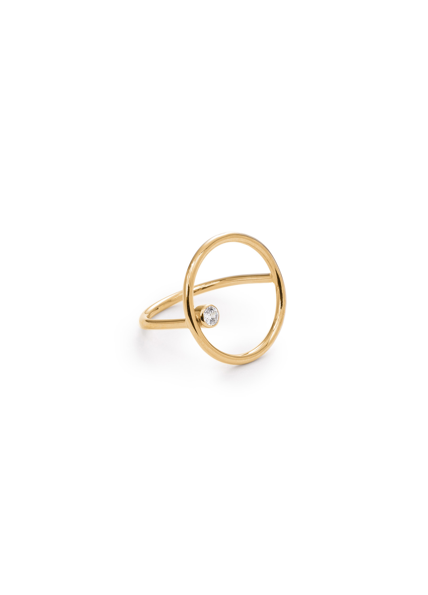 złoty pierścionek z brylantem 0.11 ct infinity 07