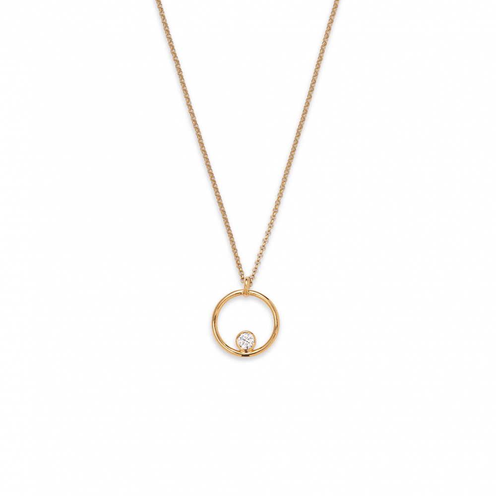 Gold infinity 02 necklace with 0.06 ct diamond